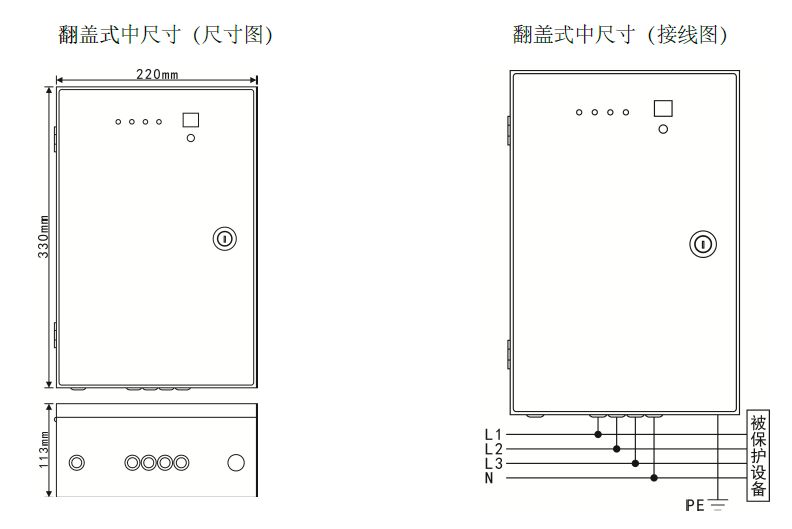 一級交流電源防雷箱（T1 10/350us測試、箱式結構、帶雷電計數(shù)狀態(tài)指示）