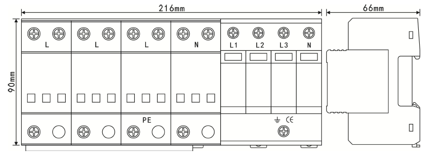 SPD1三相第一二級(jí)B+C復(fù)合型電源防雷器-開(kāi)關(guān)型10/350us和限壓型8/20us組合式