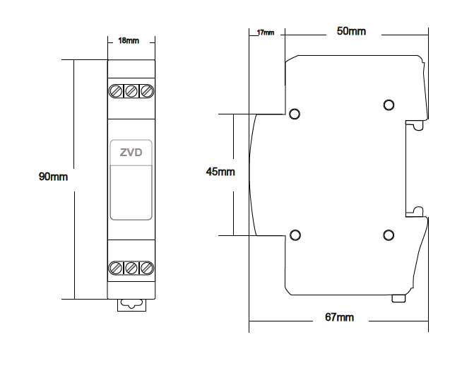 網(wǎng)絡(luò)類B2類SPD浪涌防雷器尺寸圖 B2類電涌保護(hù)器SPD-慢上升率試驗(yàn)類型的浪涌保護(hù)器